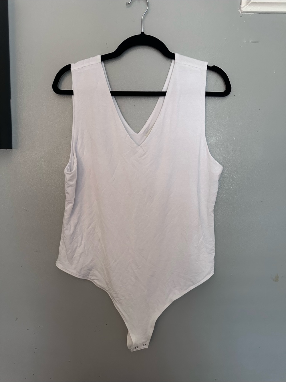 Classic White V-Neck Sleeveless Bodysuit